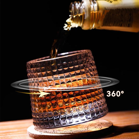 Spinning Whiskey Glass Whiskey Tumblers, Old Fashioned Scotch & Bourbon Glasses,Whisky Brandy Cups for Home Party Wine Glass - G﻿YLDNE GRÆNSE Gourmet Online Shop 