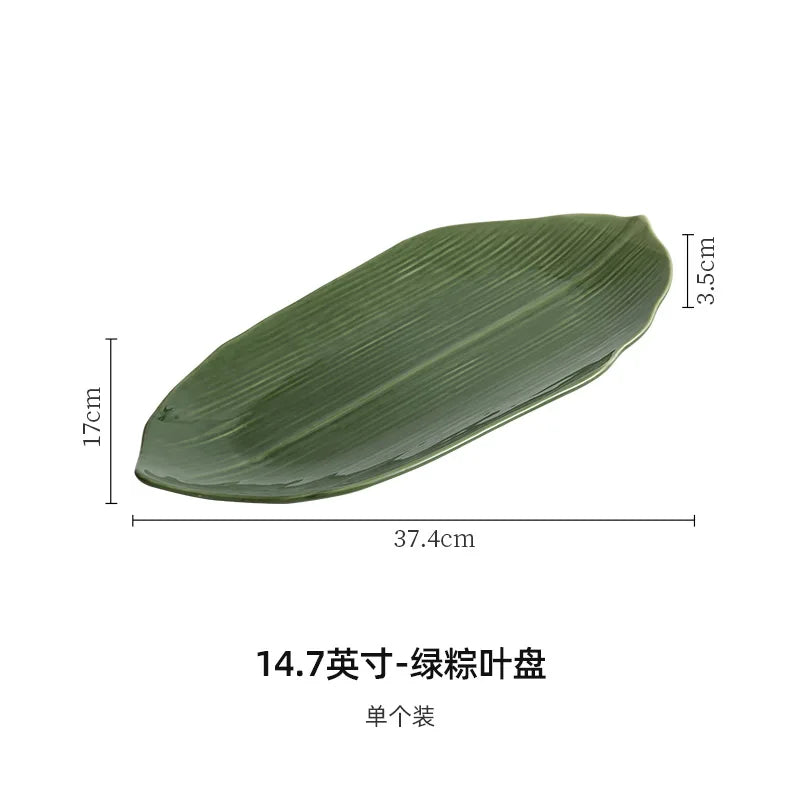 Blatt Keramik Teller Sushi Teller Dim Sum Dish Sashimi Disc Snack Tablett Kuchenpfanne Dessertteller Obstteller Salatschüssel - G﻿YLDNE GRÆNSE Gourmet Online Shop 