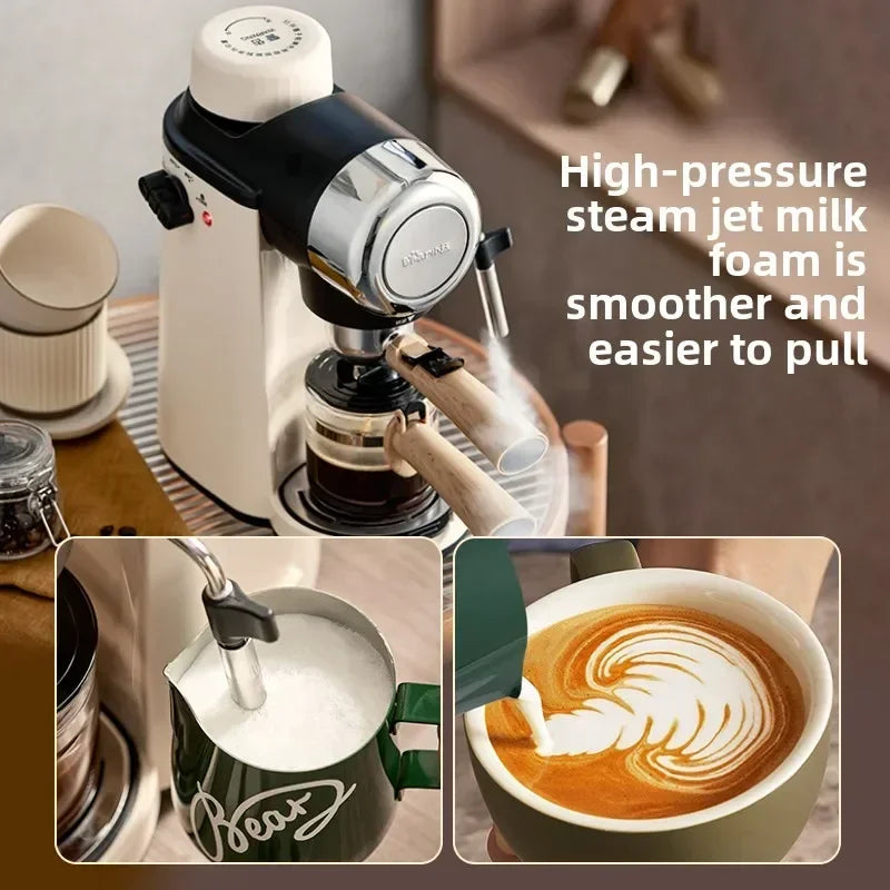 Zuhause Kleine Halbautomatische Büro All-in-One-Maschine Amerikanische Handmahlung Brühen Kaffeekanne Kaffeemaschine Kaffeemaschine - G﻿YLDNE GRÆNSE Gourmet Online Shop 