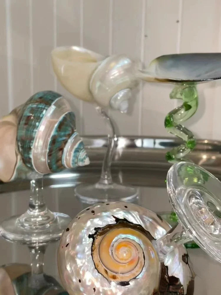 Kreative natürliche Muschelschale Weinglastasse mit handgemachter Nische Design Geschenkdekoration für Geschenk geben Becher Gläser Kaffeebecher - G﻿YLDNE GRÆNSE Gourmet Online Shop 