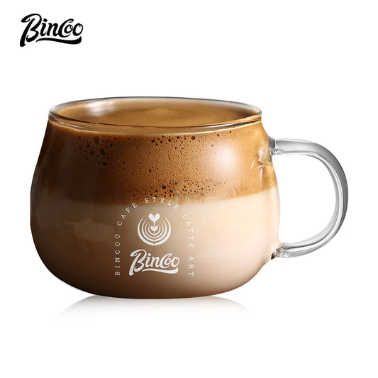 Bincoo 280ml Hitzebeständiger Becher aus hochborosilikatfarbenem Glas Kaffeetasse mit Griff Büro Tee Milch Wasser Tasse Klare Tassen Espressobecher - G﻿YLDNE GRÆNSE Gourmet Online Shop 