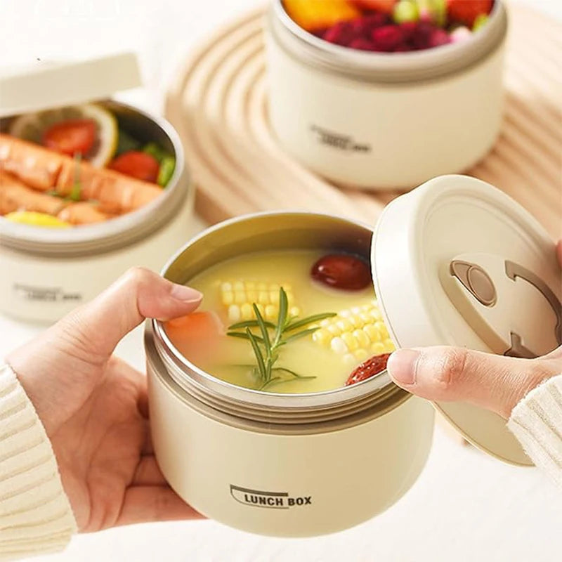 Tragbares isoliertes Lebensmittel-Lunch-Container-Set mit thermischer Lunchbox 3 separate stapelbare Lunch-Container - G﻿YLDNE GRÆNSE Gourmet Online Shop 