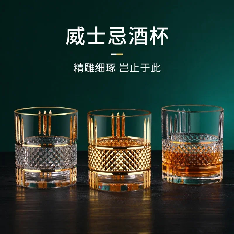 European-style luxury Phnom Penh Whiskey Cup with high sense of home master hand-painted gold glass xo strong glass - G﻿YLDNE GRÆNSE Gourmet Online Shop 