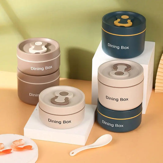 Tragbare Edelstahl-Thermo-Lunchbox 350 ml / 650 ml Runde Essbox Frischhaltefähiger isolierter Lebensmittelbehälter für Kinder - G﻿YLDNE GRÆNSE Gourmet Online Shop 