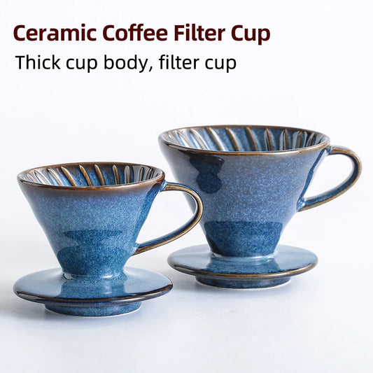 S / L Größe Keramik Kaffeefiltertasse Wiederverwendbare Filter Kaffeemaschine V Stil Trichter Dripper Filtertasse Kaffeezubehör - G﻿YLDNE GRÆNSE Gourmet Online Shop 