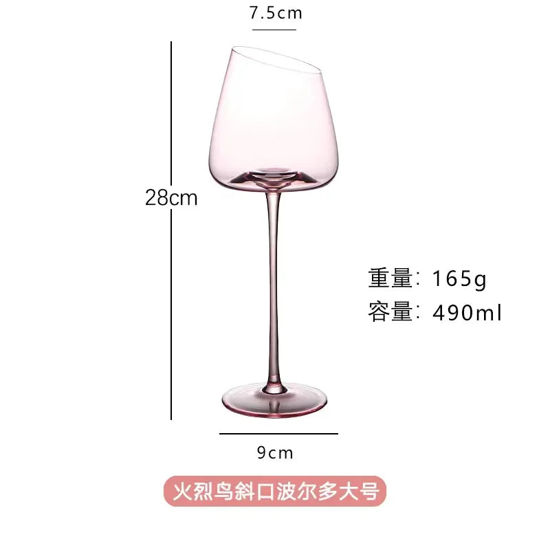 Französisch Rosa Flamingo Rotwein Gläser Set Kristallglas Kelch Kreativ Schrägmund Konkaver Boden Champagner Weinbecher Blau - G﻿YLDNE GRÆNSE Gourmet Online Shop 