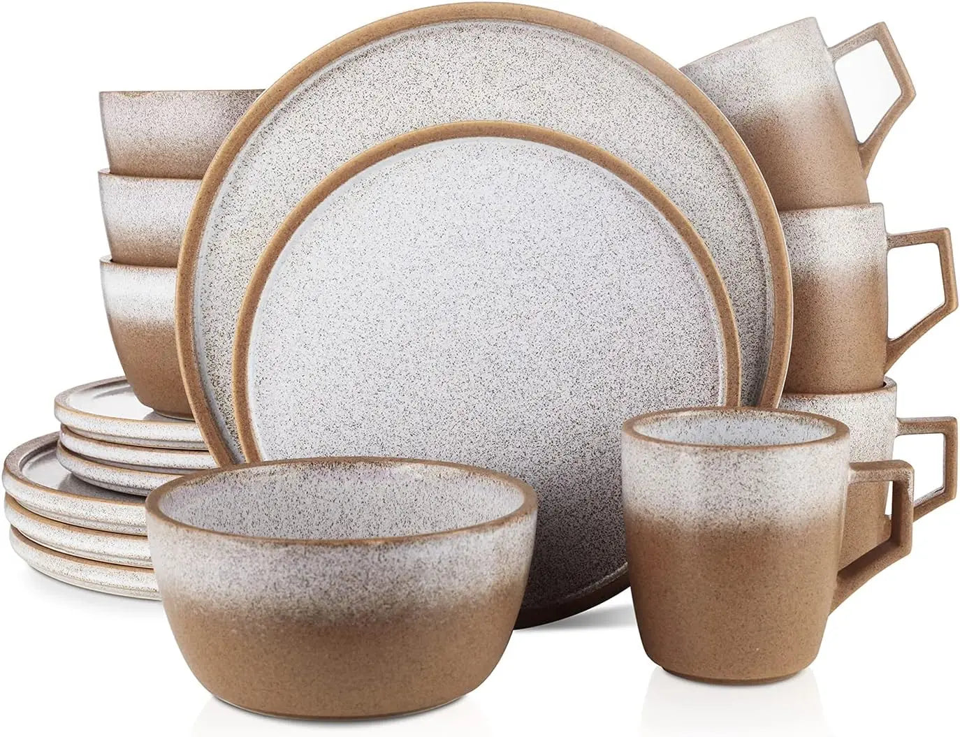 Tom Stoneware Reactive Glaze Geschirr-Set, Schwarz-Weiß - G﻿YLDNE GRÆNSE Gourmet Online Shop 