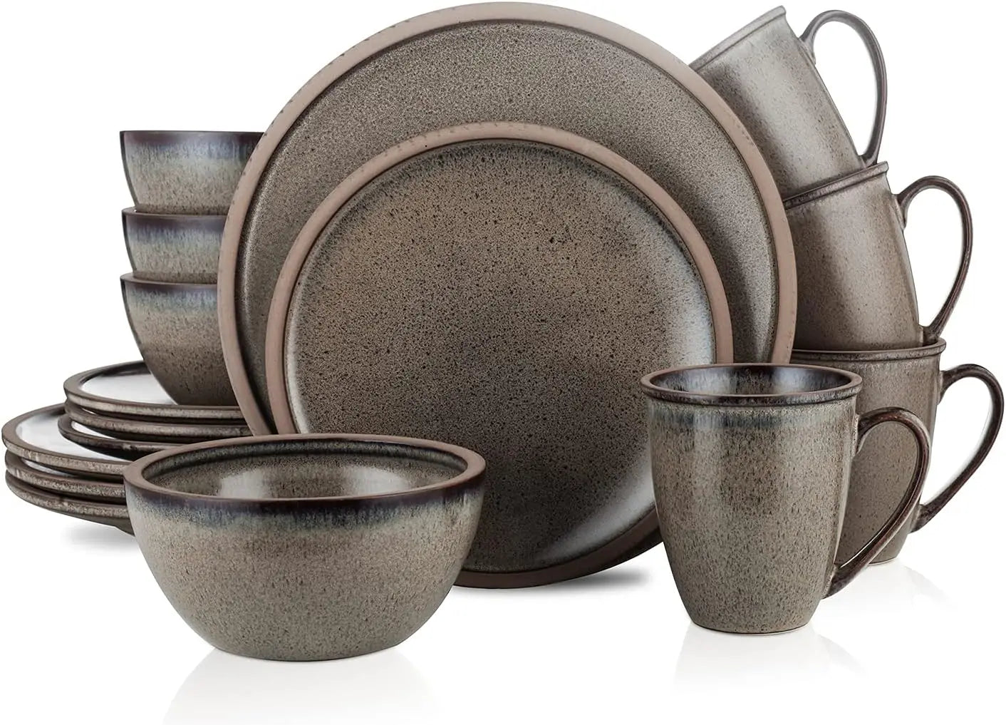 Tom Stoneware Reactive Glaze Geschirr-Set, Schwarz-Weiß - G﻿YLDNE GRÆNSE Gourmet Online Shop 