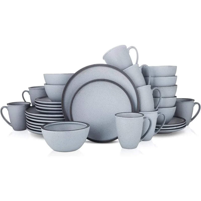 Tom Stoneware Reactive Glaze Geschirr-Set, Schwarz-Weiß - G﻿YLDNE GRÆNSE Gourmet Online Shop 
