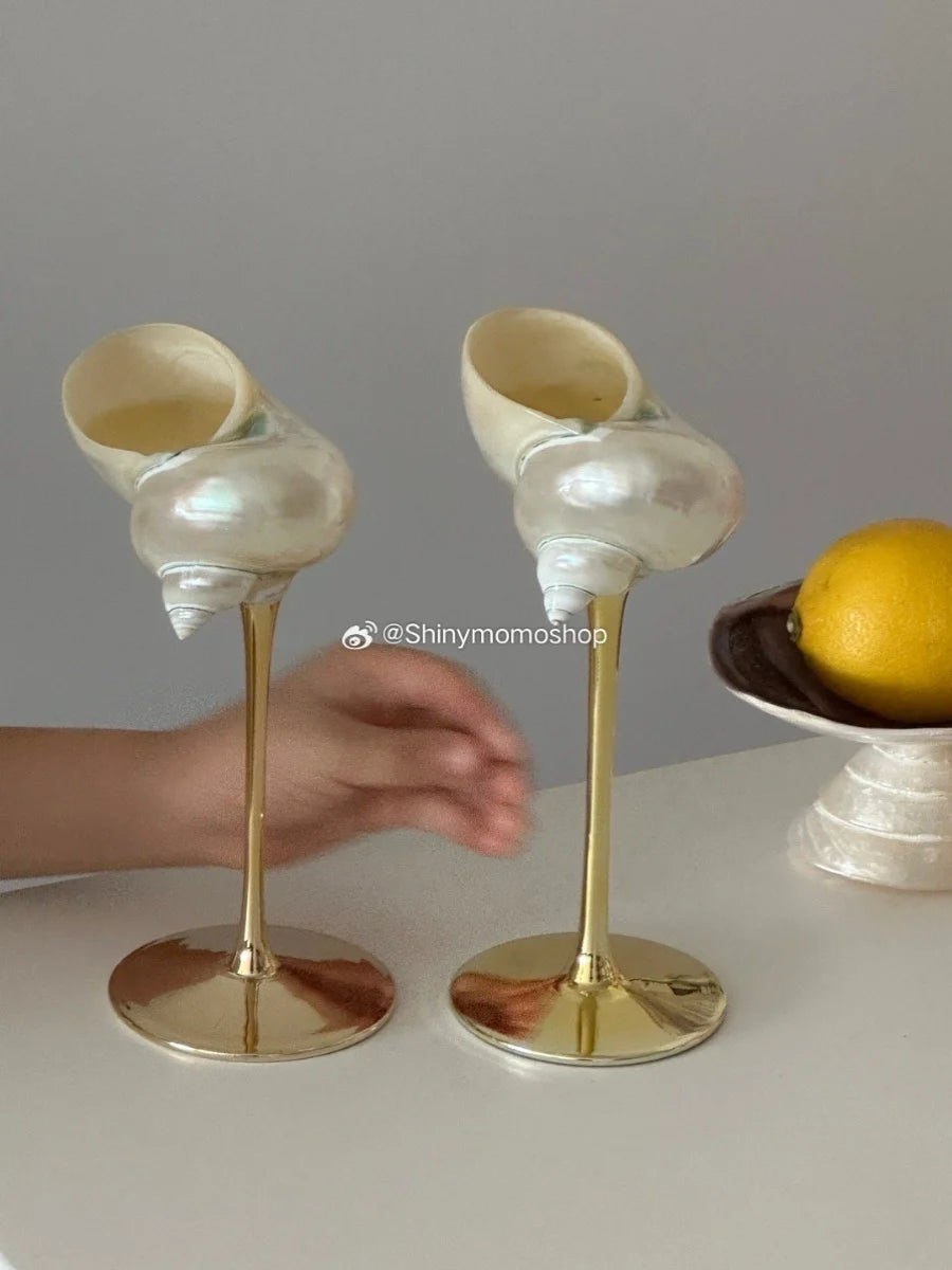 Natürliche Muschel Weinglas handgemachte Hochzeit Cocktailgläser Martini Gläser Weihnachtsgeschenk Dekoration Schmuck Teller Ornamente - G﻿YLDNE GRÆNSE Gourmet Online Shop 