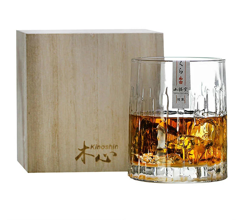 Japanisch Edo Kristall Kinoshin Whisky Glas Aoki Whisky Tasse Old Fashioned Hammer Rinde Muster Weinglas Schnitzerei Brandy Snifters - G﻿YLDNE GRÆNSE Gourmet Online Shop 